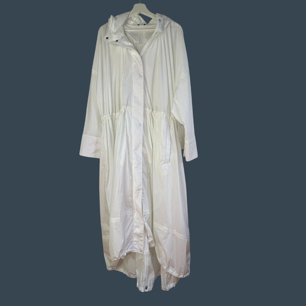 Athleta Women’s Trade Winds Jacket Hooded Full Zip White Large Travel New $249